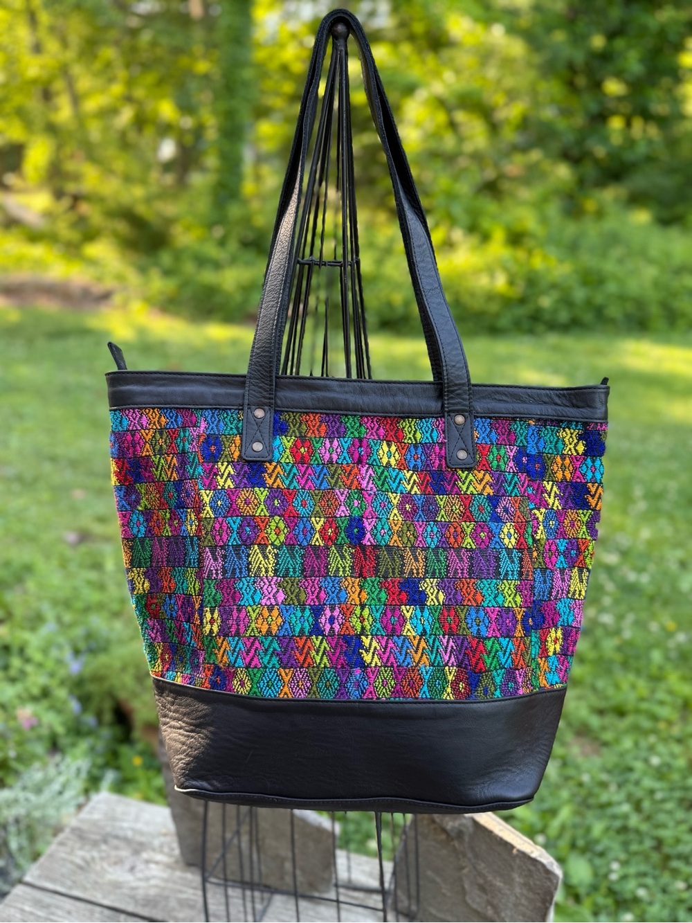 Nena and Co multicolored bag with leather trim - Picture 4 of 6